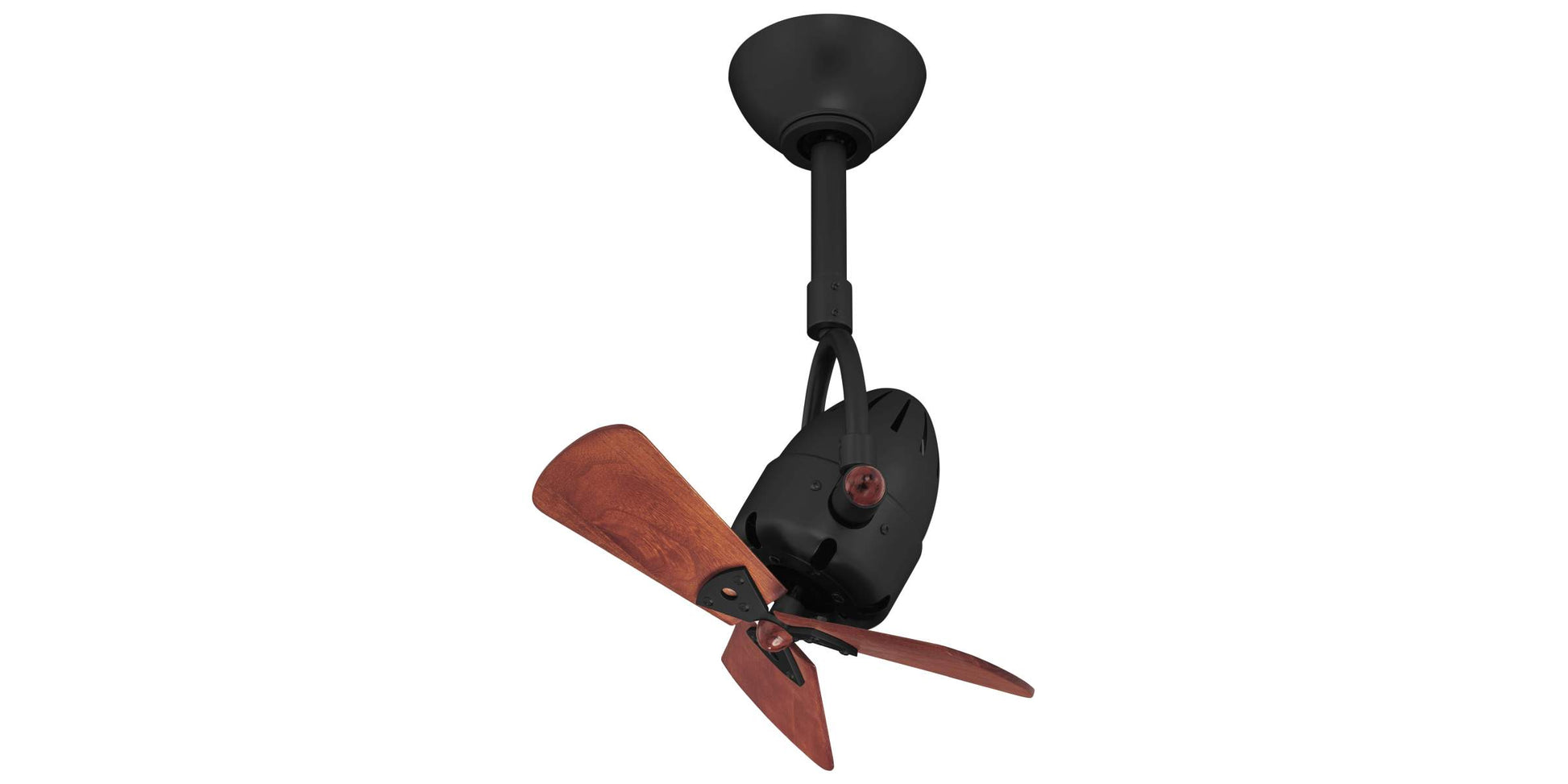 DI-BK-WD Atlas Diane 16" Ceiling Fan in Matte Black with Mahogany Tone Blades