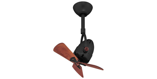 DI-BK-WD Atlas Diane 16" Ceiling Fan in Matte Black with Mahogany Tone Blades