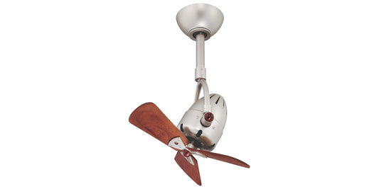 DI-BN-WD Atlas Diane 16" Ceiling Fan in Brushed Nickel with Mahogany Tone Blades