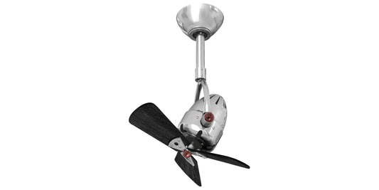 DI-CR-WDBK Atlas Diane 16" Ceiling Fan in Polished Chrome with Matte Black  Blades