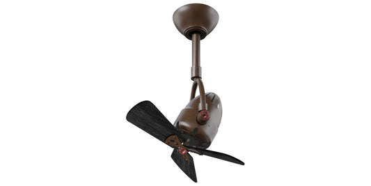 DI-TB-WDBK Atlas Diane 16" Ceiling Fan in Textured Bronze with Matte Black Blades