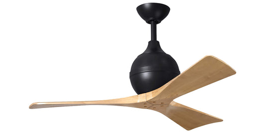 IR3-BK-LM-42 Atlas Irene 42" Ceiling Fan in Matte Black with Light Maple Blades