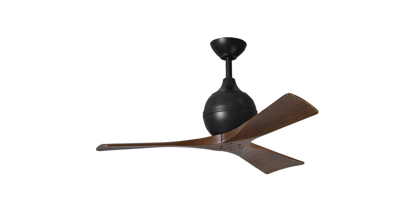 IR3-BK-WA-42 Atlas Irene 42" Ceiling Fan in Matte Black with Walnut Tone Blades