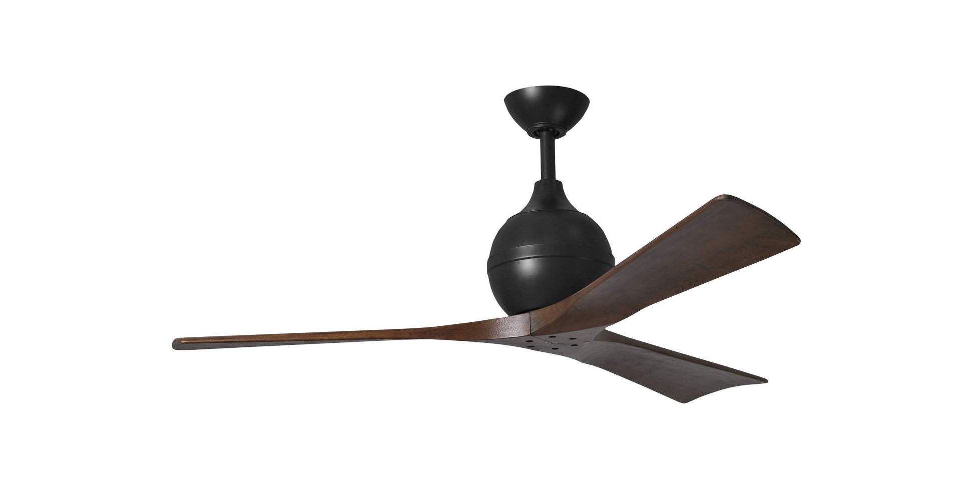 IR3-BK-WA-52 Atlas Irene 52" Ceiling Fan in Matte Black with Walnut Tone Blades