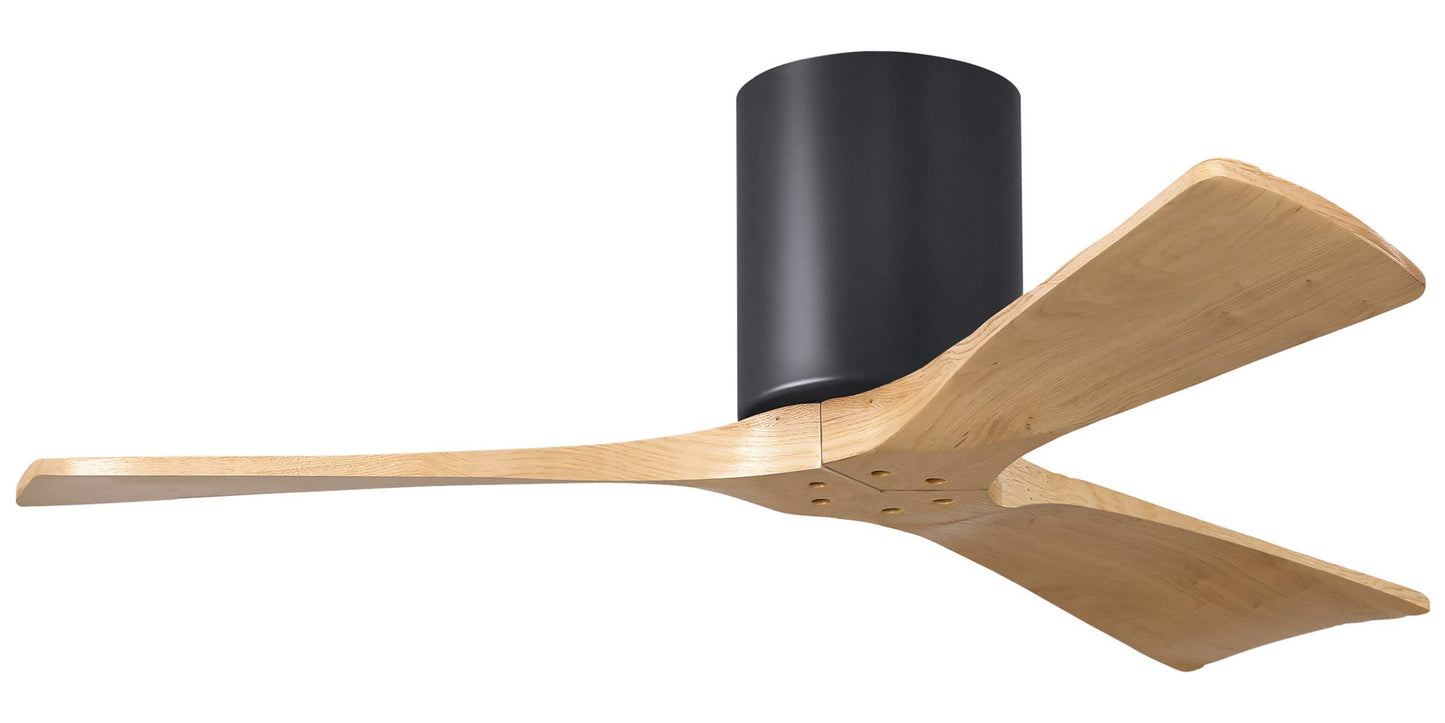 IR3H-BK-LM-42 Atlas Irene 42" Ceiling Fan in Matte Black with Light Maple Blades