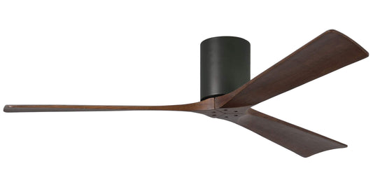 IR3H-BK-WA-60 Atlas Irene 60" Ceiling Fan in Matte Black with Walnut Tone Blades