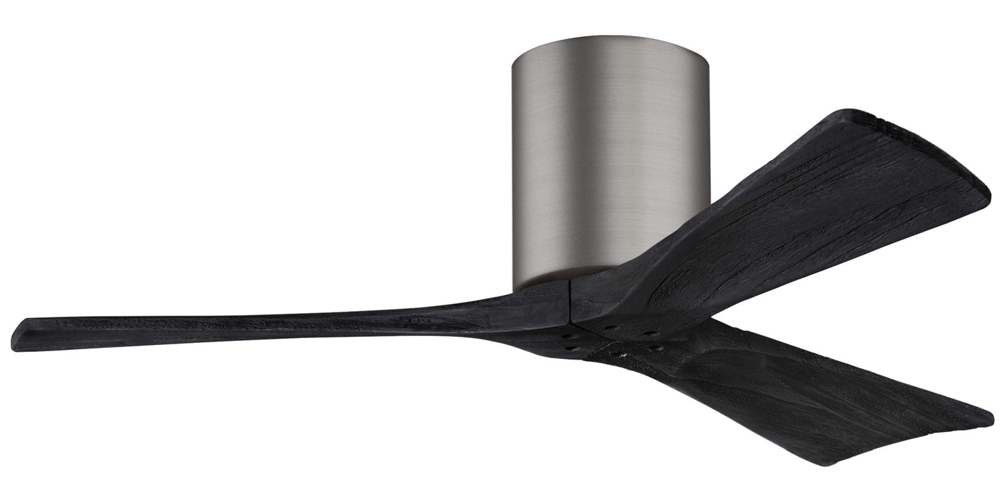 IR3H-BP-BK-42 Atlas Irene 42" Ceiling Fan in Brushed Pewter with Matte Black Blades