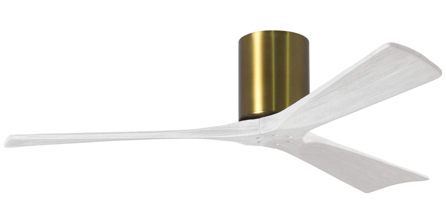 IR3H-BRBR-MWH-52 Atlas Irene 52" Ceiling Fan in Brushed Brass with Matte White Blades