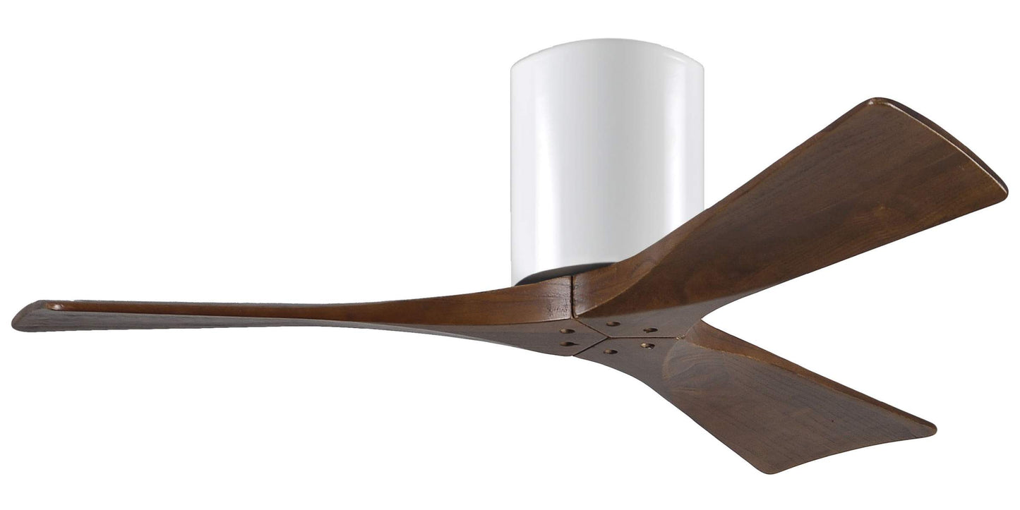 IR3H-WH-WA-42 Atlas Irene 42" Ceiling Fan in Gloss White with Walnut Tone Blades