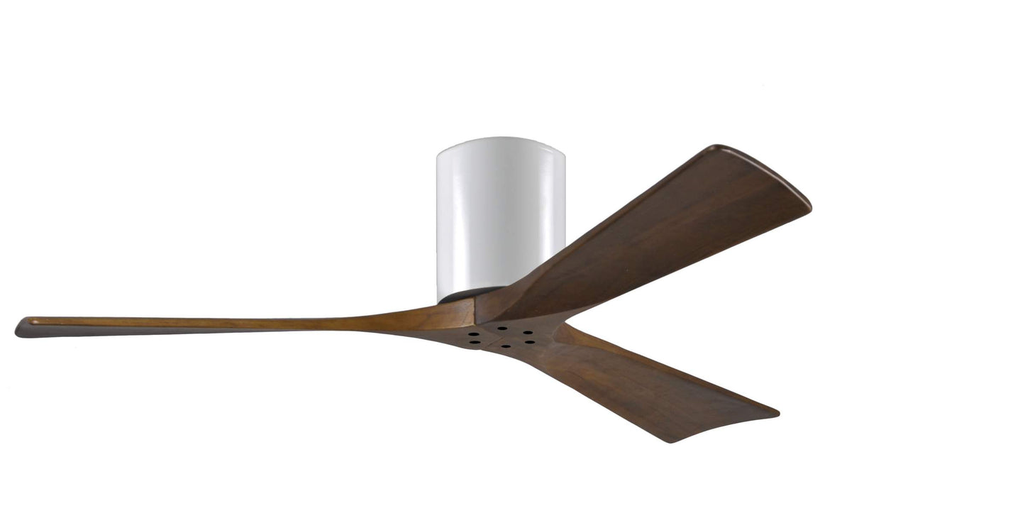 IR3H-WH-WA-52 Atlas Irene 52" Ceiling Fan in Gloss White with Walnut Tone Blades