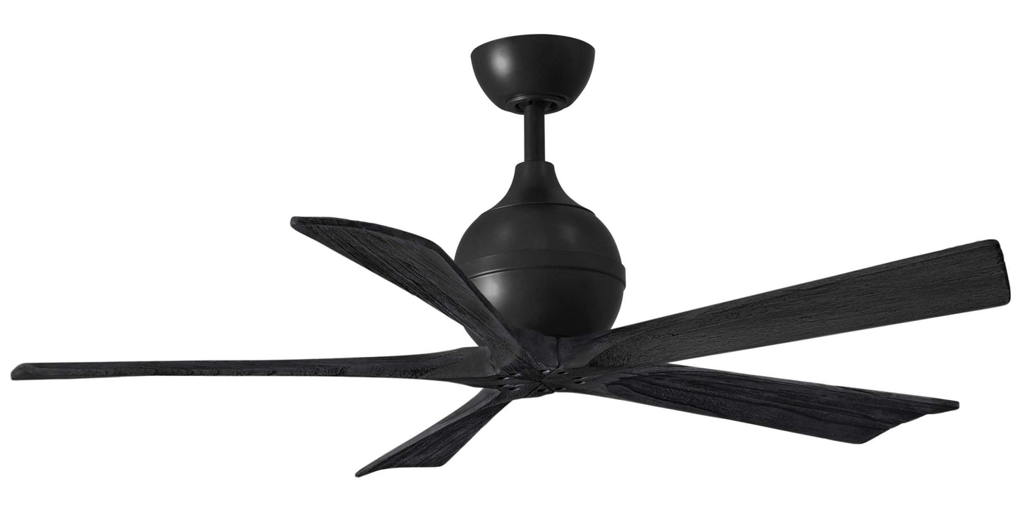 IR5-BK-BK-52 Atlas Irene 52" Ceiling Fan in Matte Black with Matte Black Blades