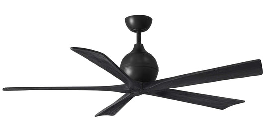 IR5-BK-BK-60 Atlas Irene 60" Ceiling Fan in Matte Black with Matte Black Blades