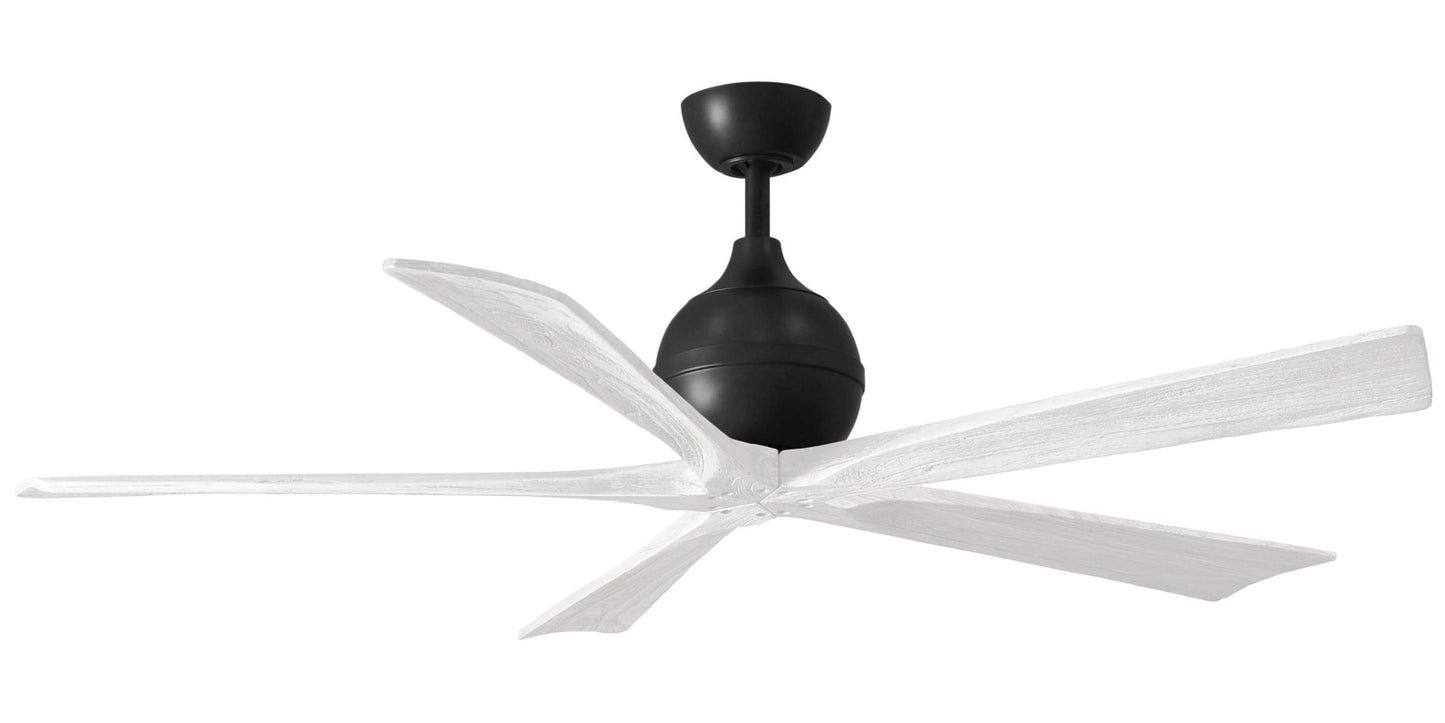 IR5-BK-MWH-60 Atlas Irene 60" Ceiling Fan in Matte Black with Matte White Blades