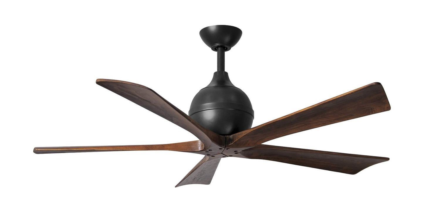 IR5-BK-WA-52 Atlas Irene 52" Ceiling Fan in Matte Black with Walnut Tone Blades