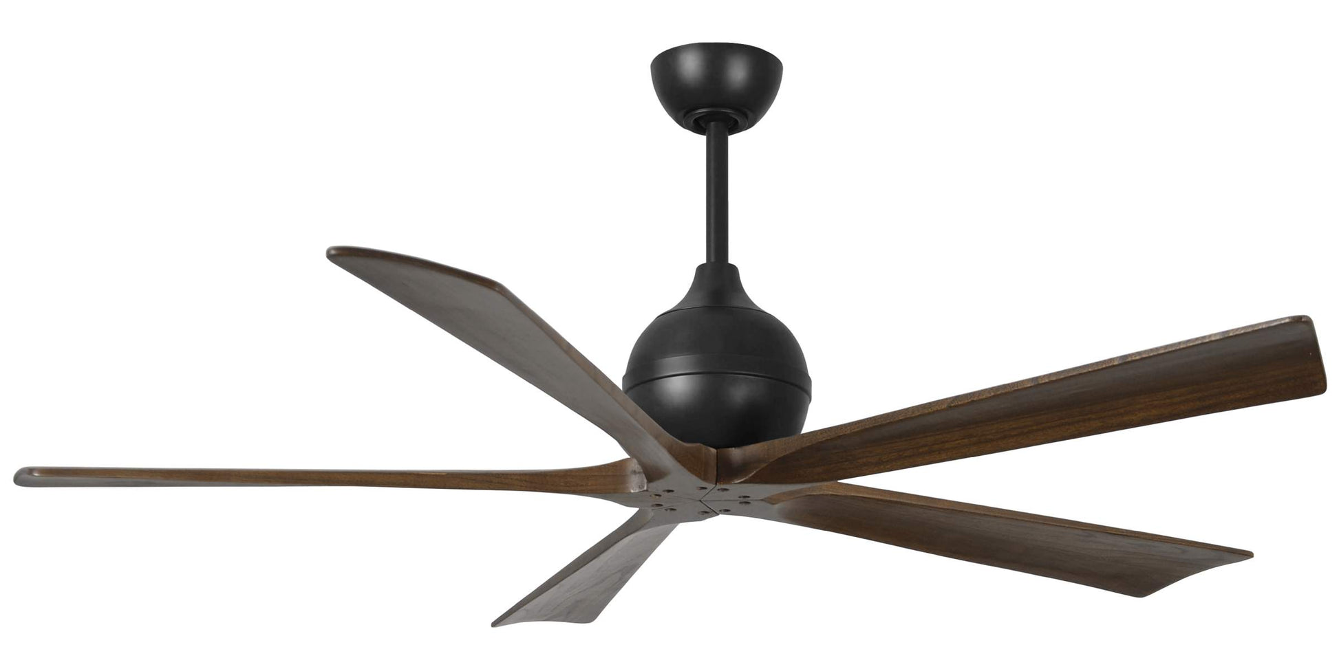 IR5-BK-WA-60 Atlas Irene 60" Ceiling Fan in Matte Black with Walnut Tone Blades