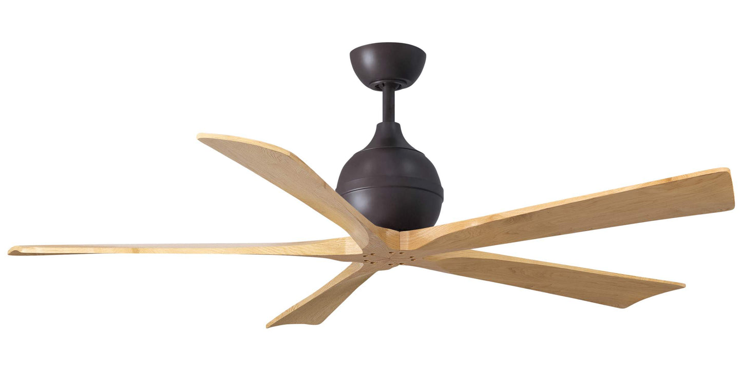 IR5-TB-LM-60 Atlas Irene 60" Ceiling Fan in Textured Bronze with Light Maple Blades