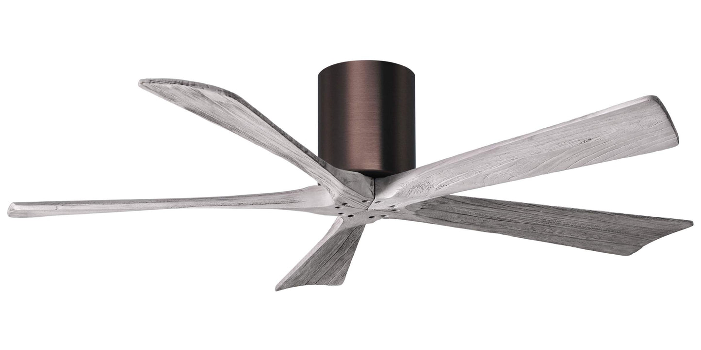 IR5H-BB-BW-52 Atlas Irene 52" Ceiling Fan in Brushed Bronze with Barnwood Tone Blades