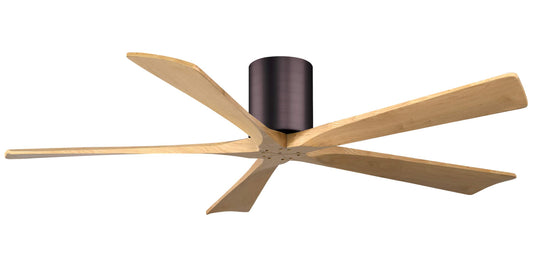 IR5H-BB-LM-60 Atlas Irene 60" Ceiling Fan in Brushed Bronze with Light Maple Blades