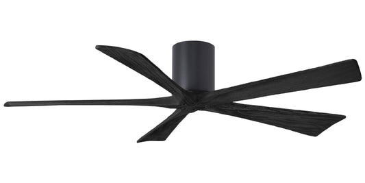 IR5H-BK-BK-60 Atlas Irene 60" Ceiling Fan in Matte Black with Matte Black Blades