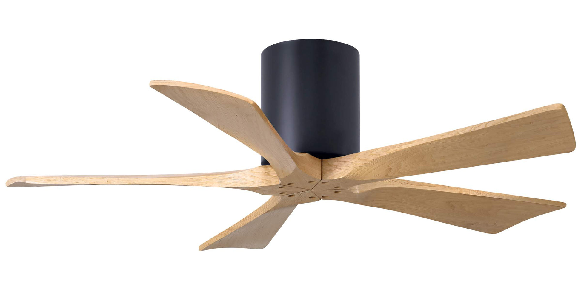 IR5H-BK-LM-42 Atlas Irene 42" Ceiling Fan in Matte Black with Light Maple Blades