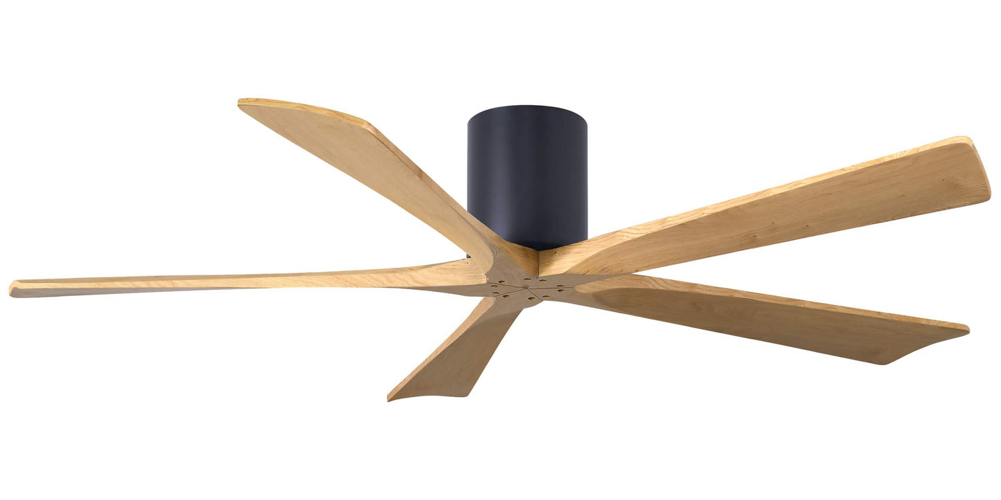 IR5H-BK-LM-60 Atlas Irene 60" Ceiling Fan in Matte Black with Light Maple Blades