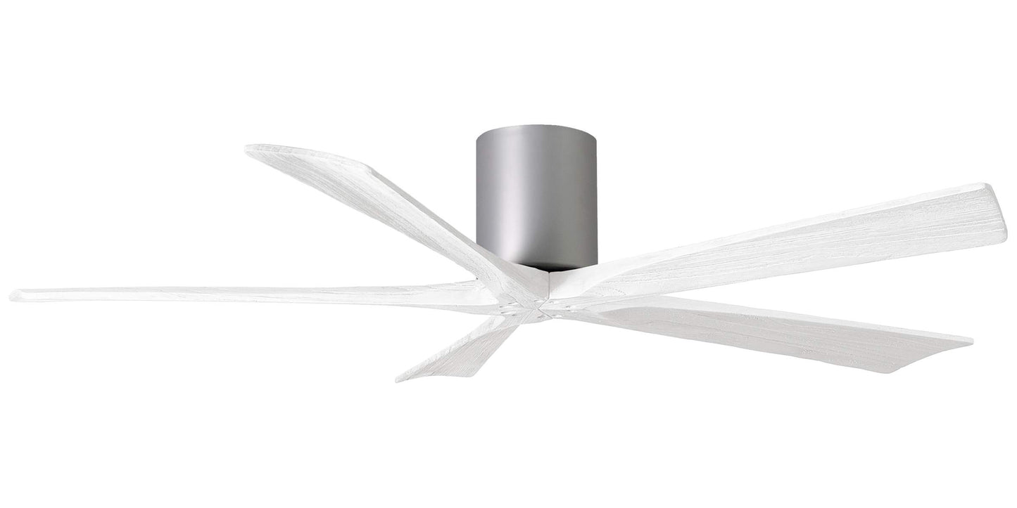 IR5H-BN-MWH-60 Atlas Irene 60" Ceiling Fan in Brushed Nickel with Matte White Blades