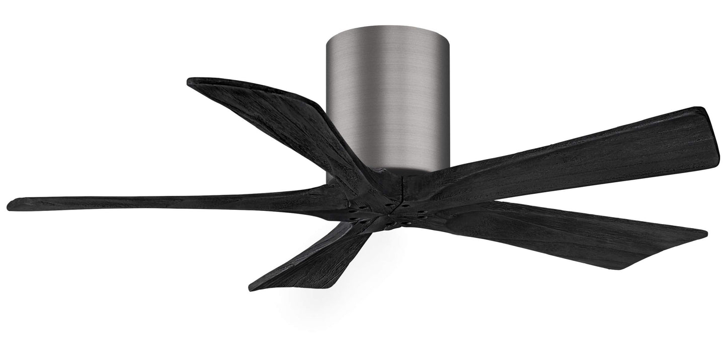 IR5H-BP-BK-42 Atlas Irene 42" Ceiling Fan in Brushed Pewter with Matte Black Blades