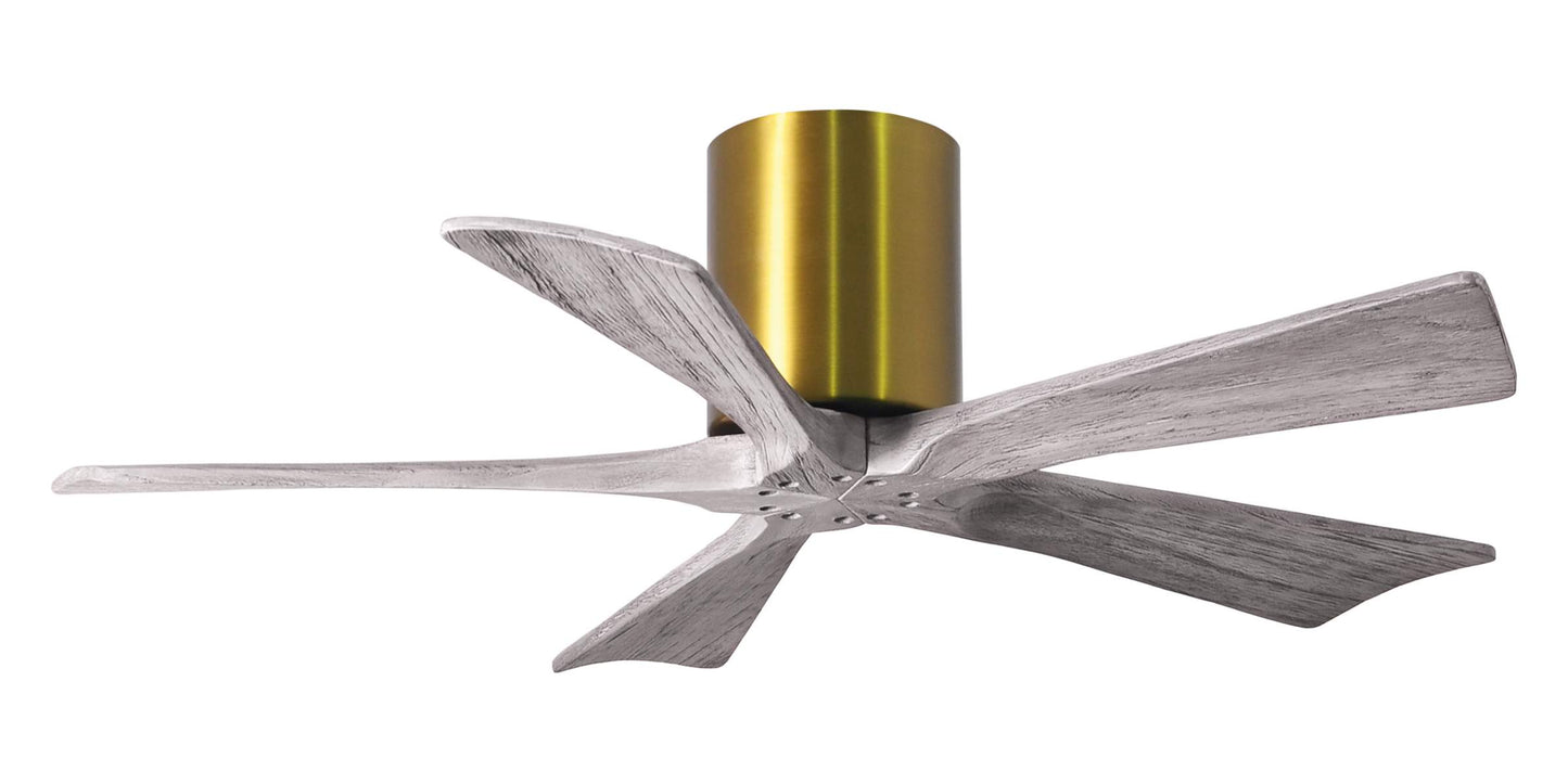 IR5H-BRBR-BW-42 Atlas Irene 42" Ceiling Fan in Brushed Brass with Barnwood Tone Blades