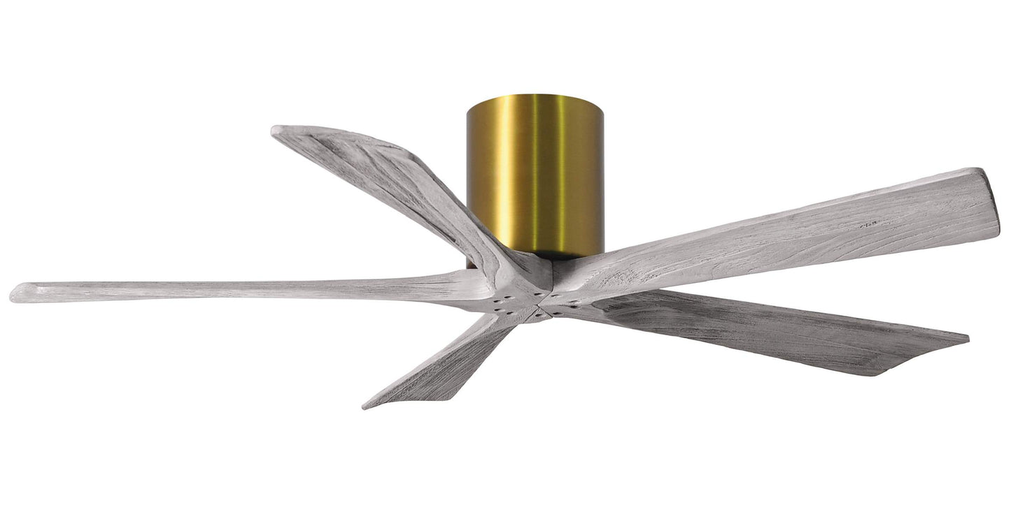 IR5H-BRBR-BW-52 Atlas Irene 52" Ceiling Fan in Brushed Brass with Barnwood Tone Blades