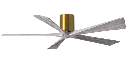 IR5H-BRBR-BW-60 Atlas Irene 60" Ceiling Fan in Brushed Brass with Barnwood Tone Blades