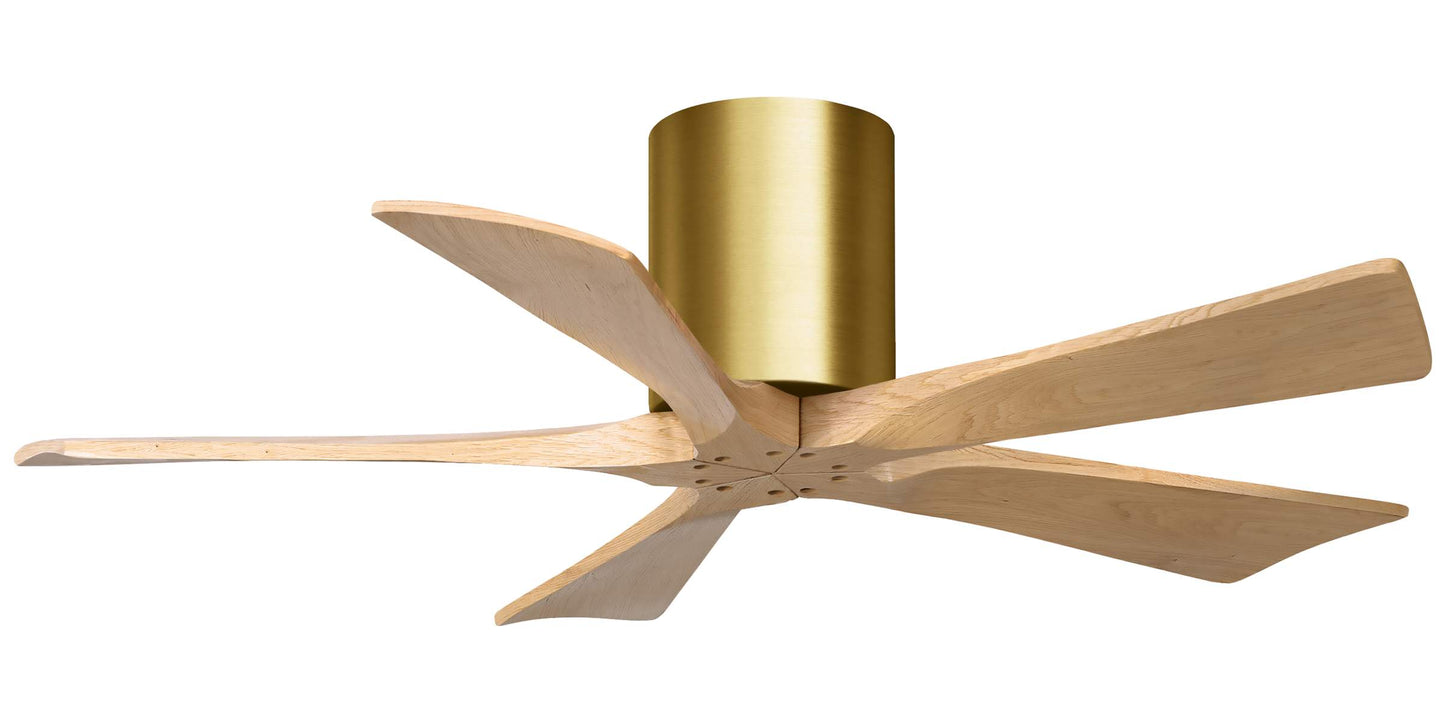 IR5H-BRBR-LM-42 Atlas Irene 42" Ceiling Fan in Brushed Brass with Light Maple Blades