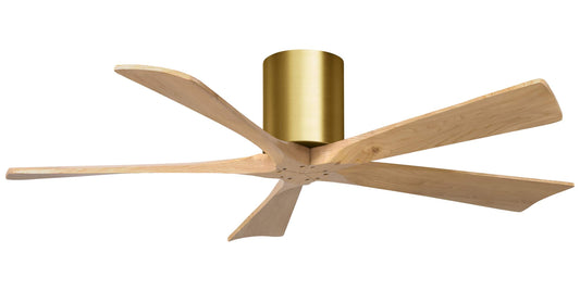 IR5H-BRBR-LM-52 Atlas Irene 52" Ceiling Fan in Brushed Brass with Light Maple Blades