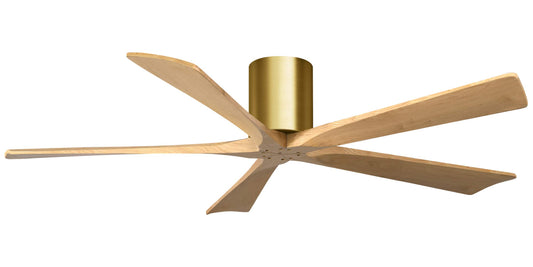 IR5H-BRBR-LM-60 Atlas Irene 60" Ceiling Fan in Brushed Brass with Light Maple Blades