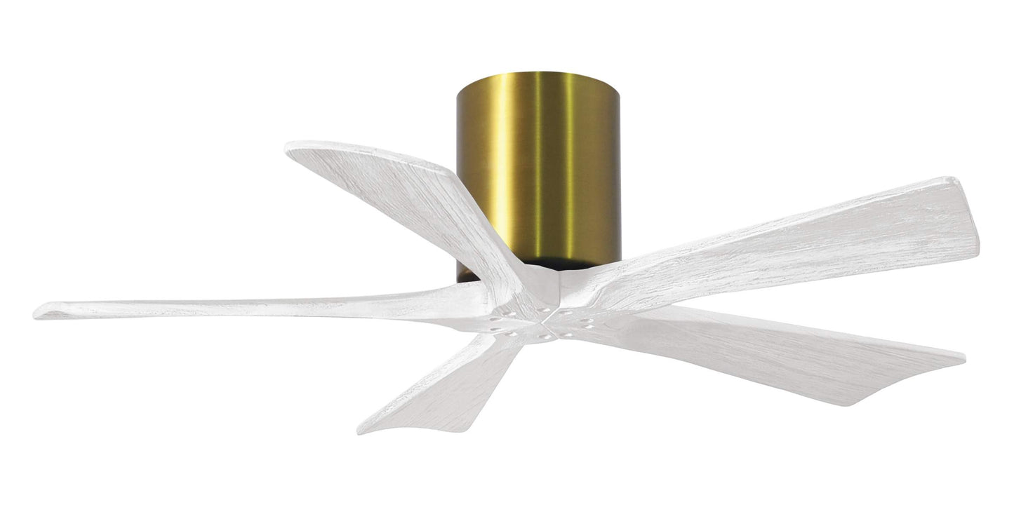 IR5H-BRBR-MWH-42 Atlas Irene 42" Ceiling Fan in Brushed Brass with Matte White Blades