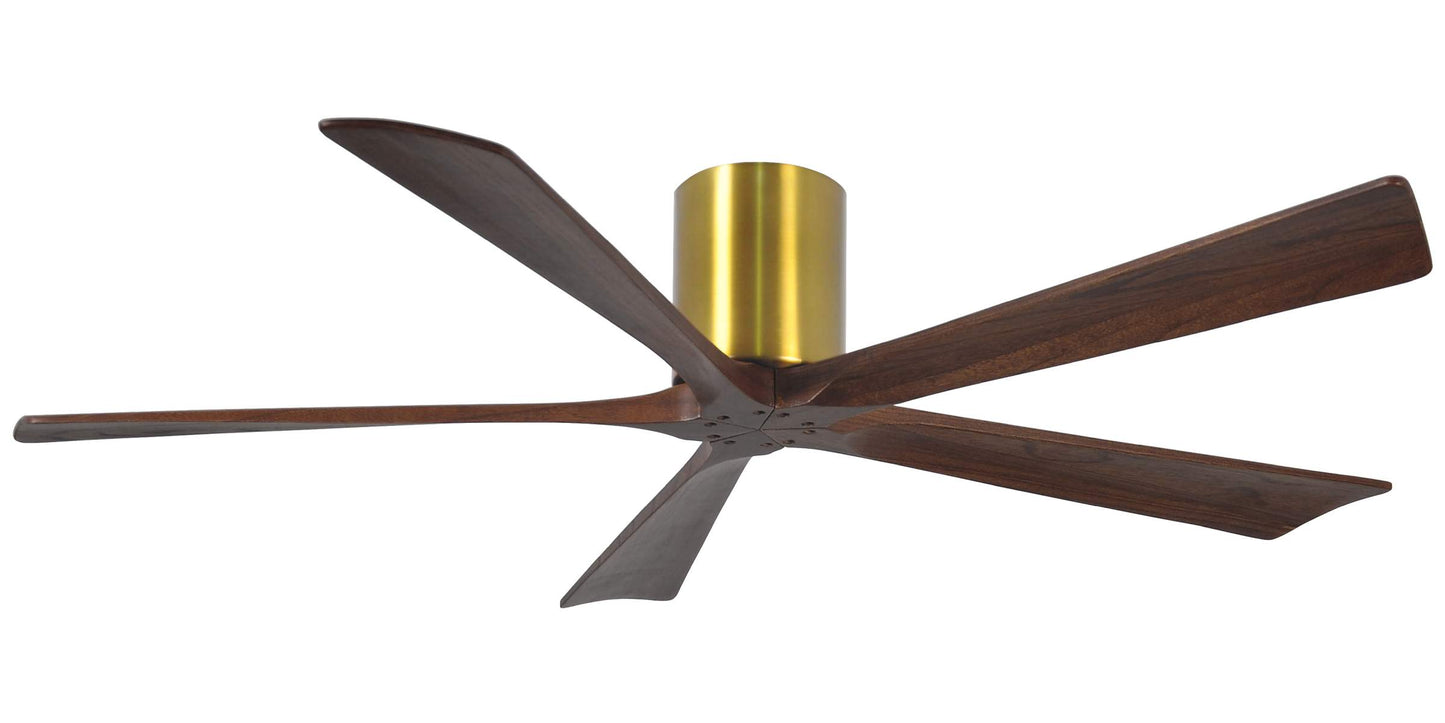 IR5H-BRBR-WA-60 Atlas Irene 60" Ceiling Fan in Brushed Brass with Walnut Tone Blades