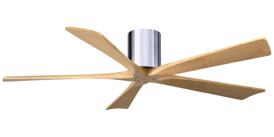 IR5H-CR-LM-60 Atlas Irene 60" Ceiling Fan in Polished Chrome with Light Maple Blades