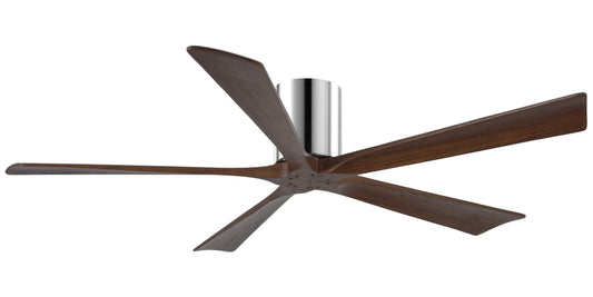 IR5H-CR-WA-60 Atlas Irene 60" Ceiling Fan in Polished Chrome with Walnut Tone Blades