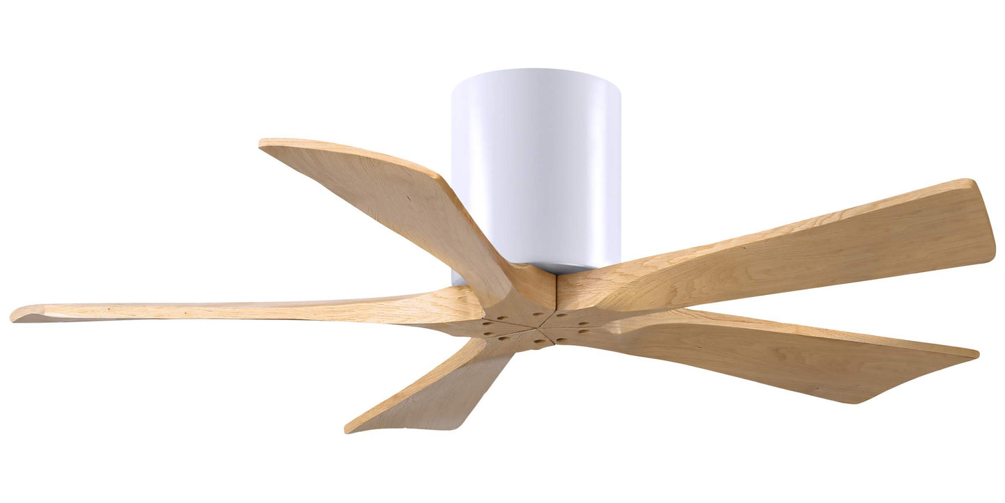 IR5H-WH-LM-42 Atlas Irene 42" Ceiling Fan in Matte White with Light Maple Blades