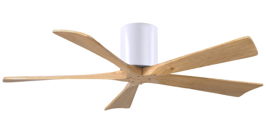 IR5H-WH-LM-52 Atlas Irene 52" Ceiling Fan in Matte White with Light Maple Blades