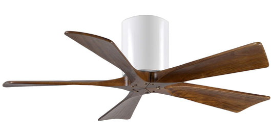 IR5H-WH-WA-42 Atlas Irene 42" Ceiling Fan in Gloss White with Walnut Tone Blades