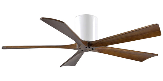 IR5H-WH-WA-52 Atlas Irene 52" Ceiling Fan in Gloss White with Walnut Tone Blades