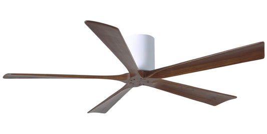 IR5H-WH-WA-60 Atlas Irene 60" Ceiling Fan in Gloss White with Walnut Tone Blades