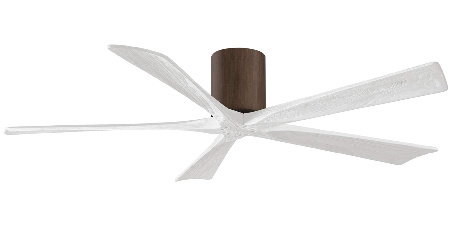 IR5H-WN-MWH-60 Atlas Irene 60" Ceiling Fan in Walnut tone with Matte White Blades