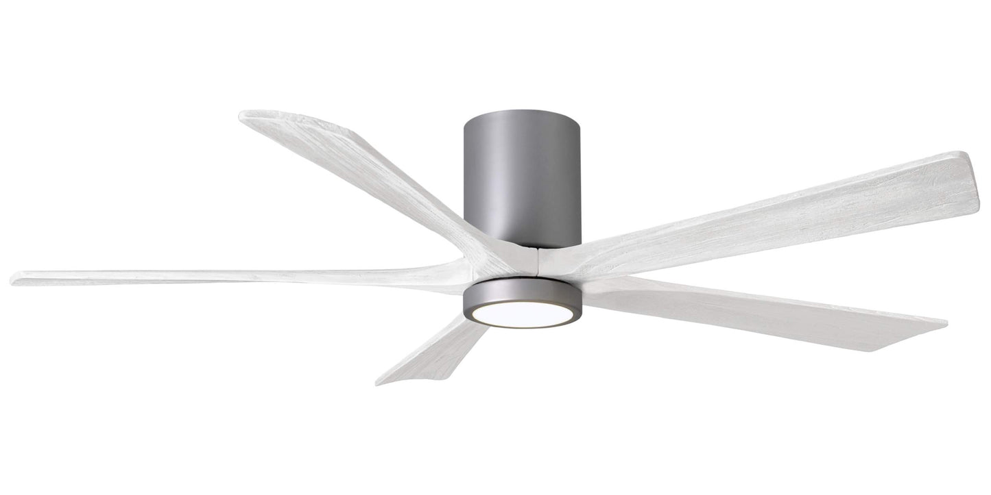 IR5HLK-BN-MWH-60 Atlas Irene 60" Ceiling Fan in Brushed Nickel with Matte White Blades