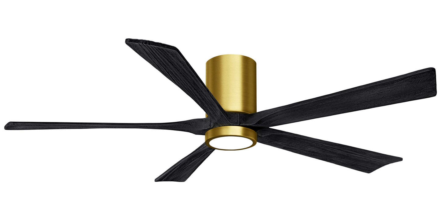 IR5HLK-BRBR-BK-60 Atlas Irene 60" Ceiling Fan in Brushed Brass with Matte Black Blades