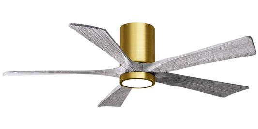 IR5HLK-BRBR-BW-52 Atlas Irene 52" Ceiling Fan in Brushed Brass with Barnwood Tone Blades