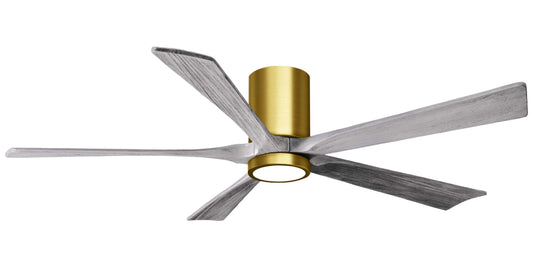 IR5HLK-BRBR-BW-60 Atlas Irene 60" Ceiling Fan in Brushed Brass with Barnwood Tone Blades