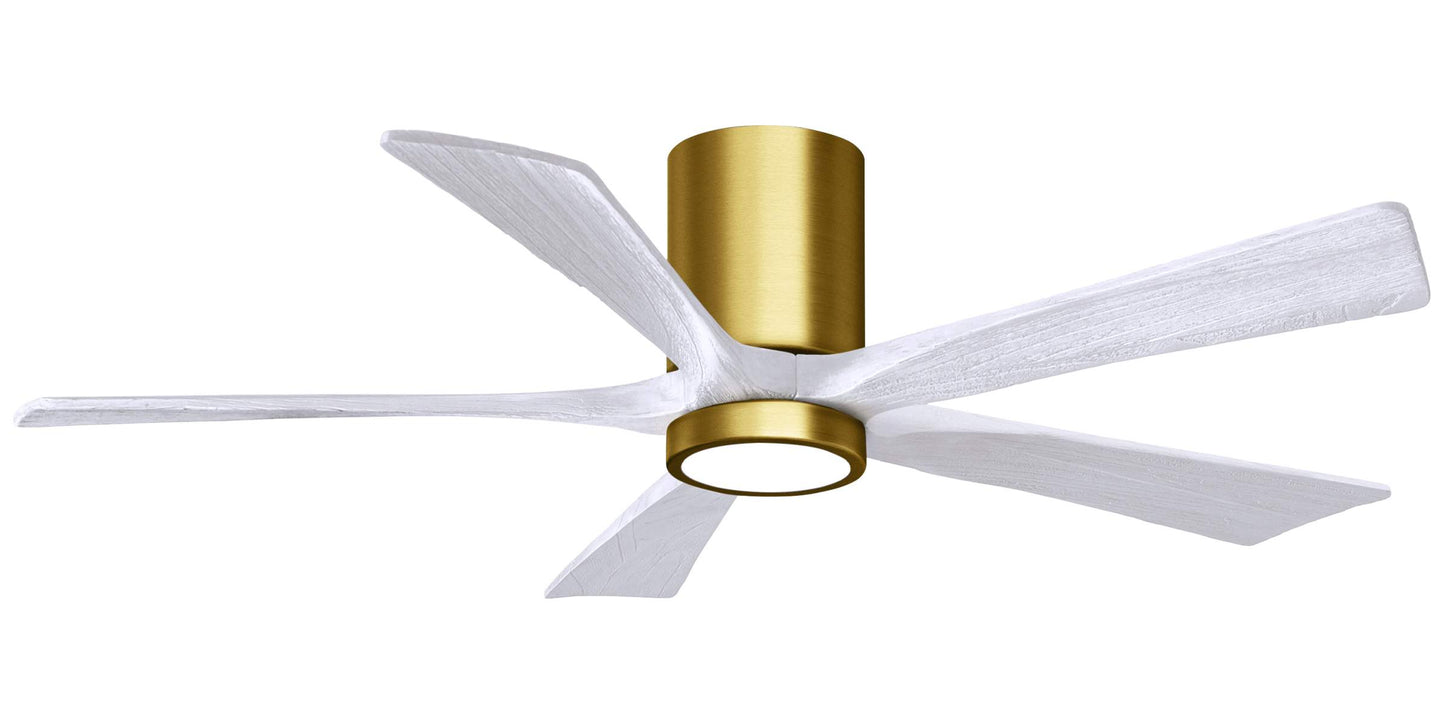 IR5HLK-BRBR-MWH-52 Atlas Irene 52" Ceiling Fan in Brushed Brass with Matte White Blades