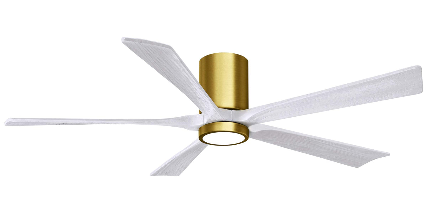 IR5HLK-BRBR-MWH-60 Atlas Irene 60" Ceiling Fan in Brushed Brass with Matte White Blades