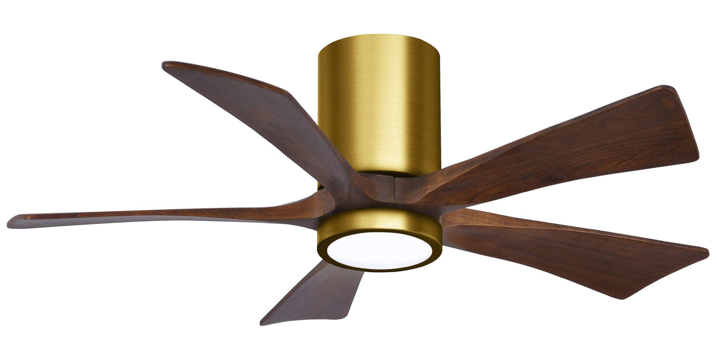 IR5HLK-BRBR-WA-42 Atlas Irene 42" Ceiling Fan in Brushed Brass with Walnut Blades